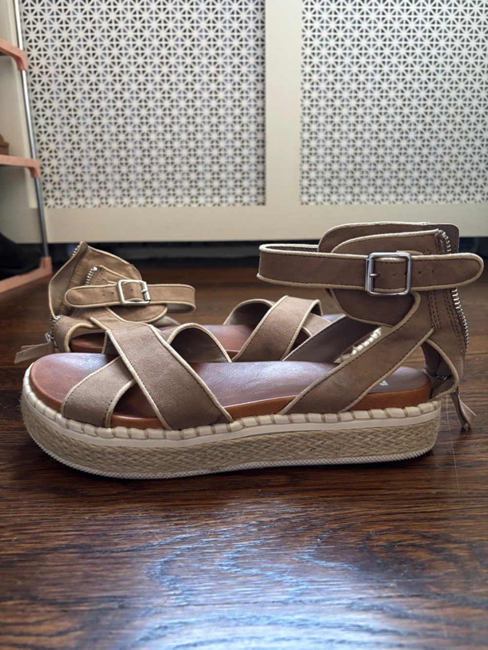 MIA Tan Platform Espadrille Ankle-Strap Sandals